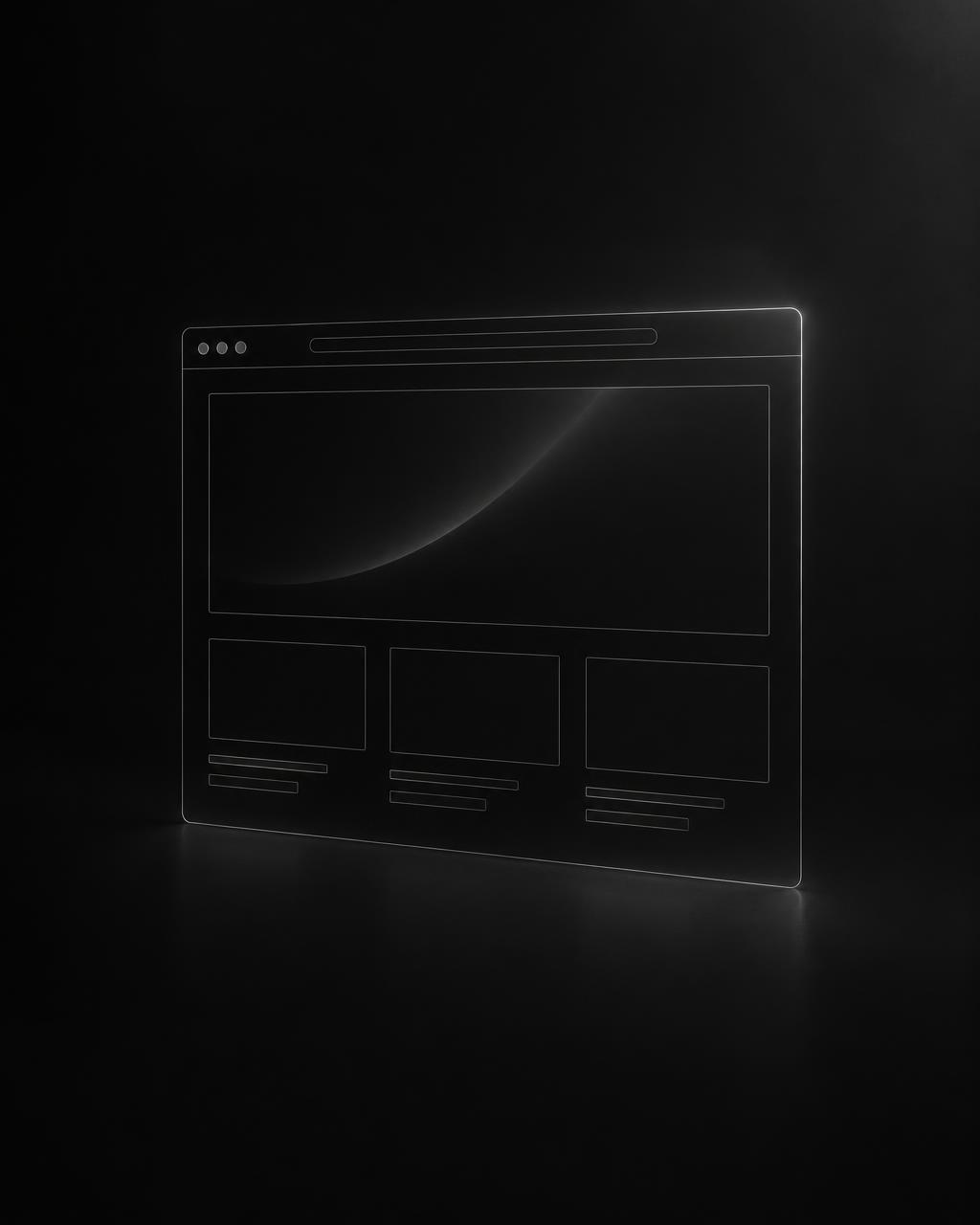 A wireframe outline of a website